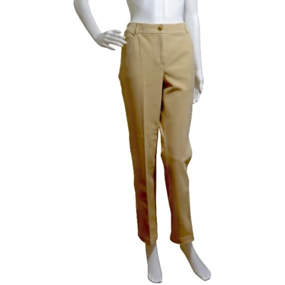 🏷️ NWT. St. John Yellow Label Sand Straight Leg Jeans ) 🇺🇸 Made in USA - Picture 1 of 14